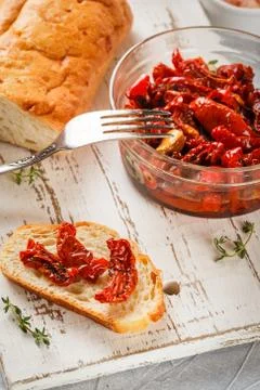 Sun dried tomatoes Stock Photos