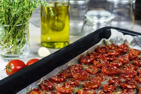 Sun dried tomatoes Stock Photos