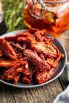 Sun dried tomatoes Stock Photos
