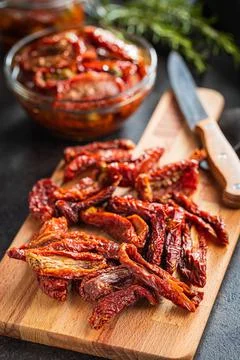 Sun dried tomatoes Stock Photos
