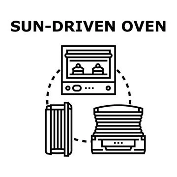 Sun driven oven concept vector illustration Stock Illustration