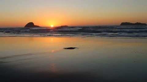Sun dropping in the Ocean Stock Footage 235721756