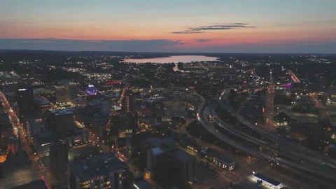 Sun Drops Beneath the Horizon - Syracuse, NY Video stock 336469436