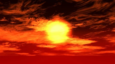Sun at dusk with clouds Stock-Footage 119741887