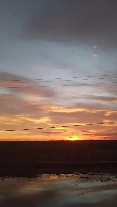 The sun at dusk Video stock 224488790