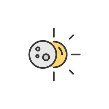 Sun eclipse. Filled color icon. Weather vector illustration Stock Illustration
