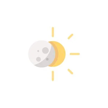 Sun eclipse. Flat icon. Isolated weather vector illustration Stock Illustration