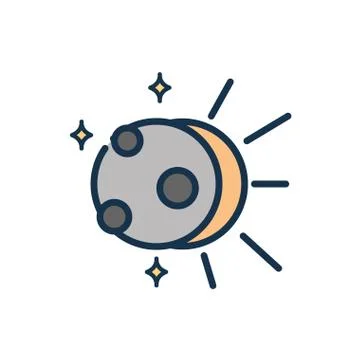 Sun eclipse phenomenon astronomy and space 스톡 일러스트