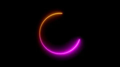 Sun Eclipse with Pink and blue Fire on Dark Background, illustration. Stock Illustration