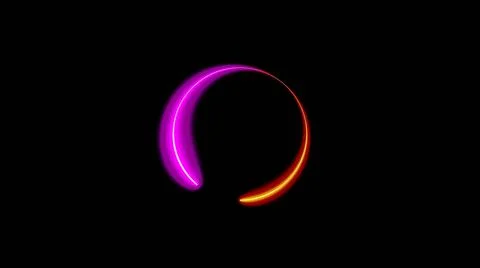 Sun Eclipse with Pink and blue Fire on Dark Background, illustration. 스톡 일러스트