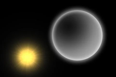 Sun eclipse on a star background Stock Illustration