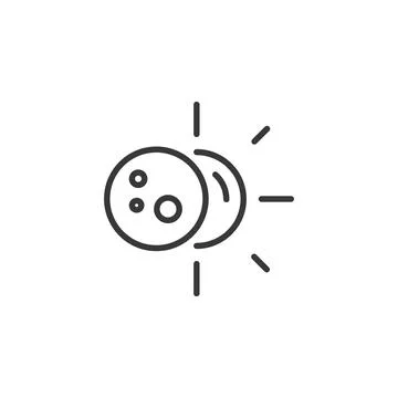 Sun eclipse thin line icon. Isolated weather vector illustration Ilustração Stock