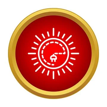 Sun with electric plug representing solar energy 库存插图