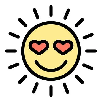 Sun emoji icon vector flat Stock Illustration
