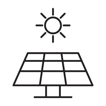 Sun energy icon vector solar energy panel sign for graphic design, logo, webs 스톡 일러스트
