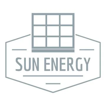 Sun energy logo, simple gray style 库存插图