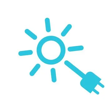 Sun energy plug power cabel icon Symbol. From blue icon set. Stock Illustration