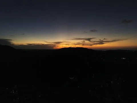 The sun in the evening sky Stock Photos