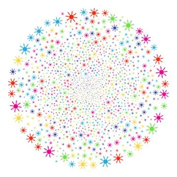 Sun Exploding Spheric Cluster Illustrazione stock