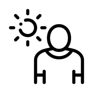 Sun Exposure for Man Icon Vector Outline Illustration Illustrazione stock