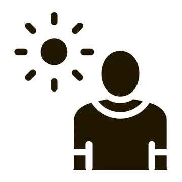 Sun Exposure for Man Icon Vector Glyph Illustration Stockillustratie