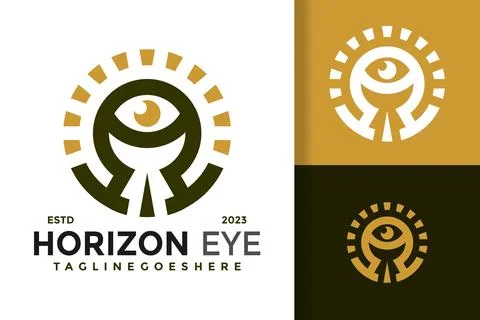 Sun eye logo design vector symbol icon illustration 스톡 일러스트