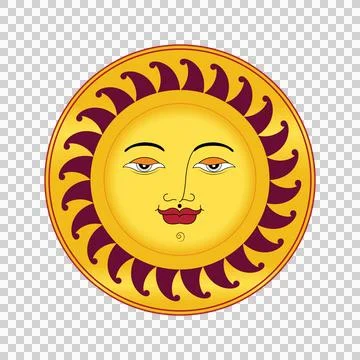 Sun face charm calm vector illustration clip art Stock Illustration