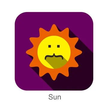 Sun face flat icon design. icons series. Stock-Illustration