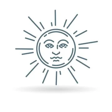 Sun face icon Stock Illustration