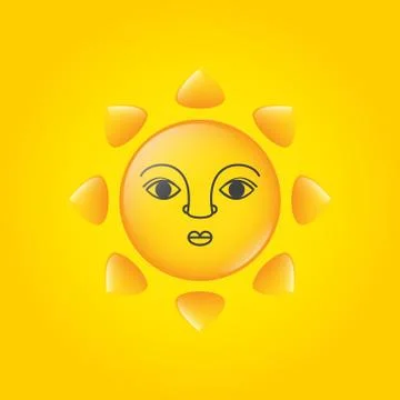 Sun face Stock Illustration