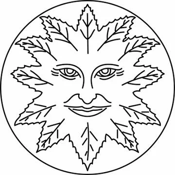 Sun face Laser cut cnc panel design for metal, wooden room divider. Stock Illustration