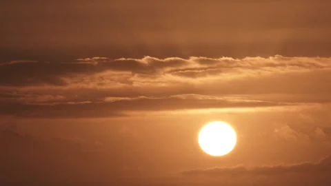 Sun Falls Fast On Warm Summer Sky Video stock 284867131