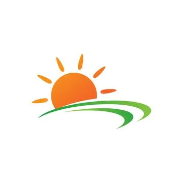 Sun farm logo Vector icon design illustration Stock Illustration