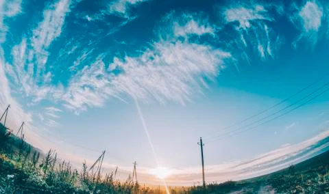 Sun In Field Stock Photos