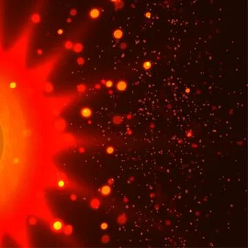 Sun fire and bokeh background Stock Illustration