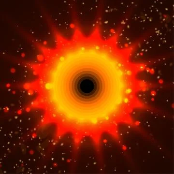 Sun fire and bokeh background Stock Illustration