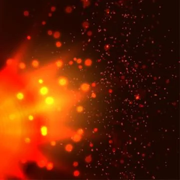 Sun fire and bokeh background Stock Illustration