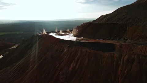 Sun Flare Cloudy Hot Summer Day Massive Dune Clay Sand Hill Stock-Footage 289580935