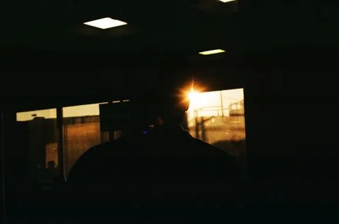 Sun Flare Dark Foto stock