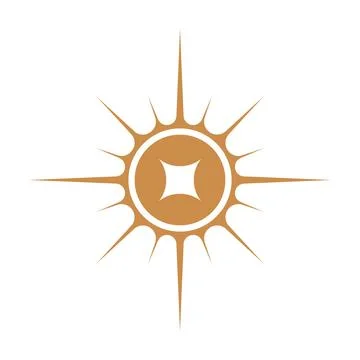 Sun Flare Logo Abstract Radiant Burst Icon Minimal Modern Design Stock Illustration