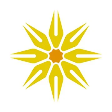 Sun Flare Logo Abstract Radiant Burst Icon Minimal Modern Design Stock Illustration