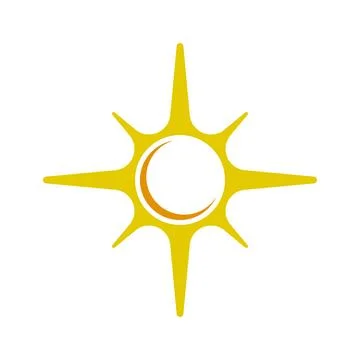Sun Flare Logo Abstract Radiant Burst Icon Minimal Modern Design Stock Illustration