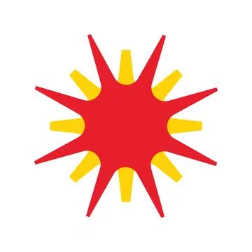 Sun Flare Logo Abstract Radiant Burst Icon Minimal Modern Design Stock Illustration
