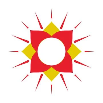 Sun Flare Logo Abstract Radiant Burst Icon Minimal Modern Design Stock Illustration