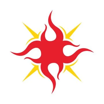 Sun Flare Logo Abstract Radiant Burst Icon Minimal Modern Design Stock Illustration