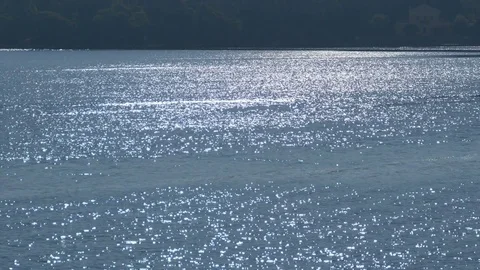 Sun Flashes on Sea Waves Видео 77356958