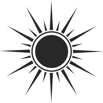 The sun. Flat black icon. Vector illustration. Stock Illustration