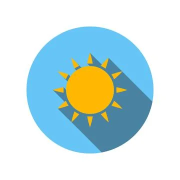 Sun flat icon Stock Illustration