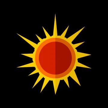 Sun flat icon Stock Illustration