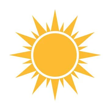 Sun flat icon vector. Summer pictogram. Sunlight symbol. for website design, Illustrazione stock